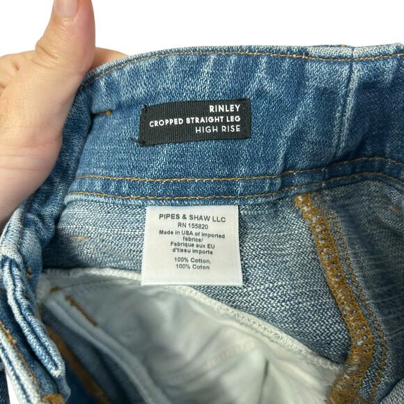 Veronica Beard Rinley Cropped Straight Leg High Rise Jeans Womens Sz 26 Belted - Picture 6 of 7